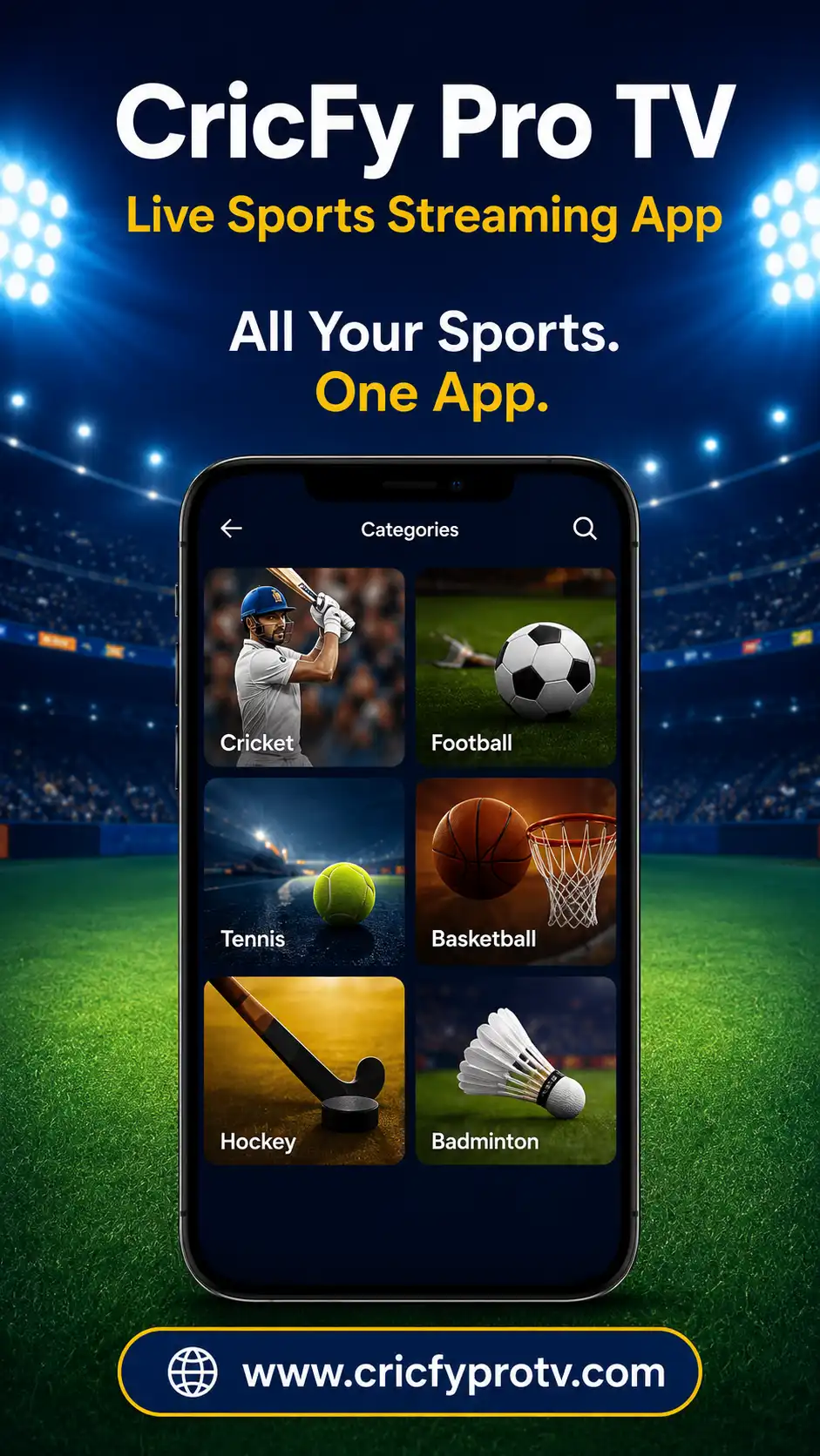 Cricfy TV Android application features
